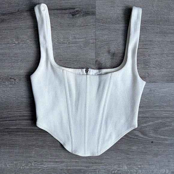 Women’s Princess Polly White Kaeshia Rib Bustier White Top size 2 - Picture 4 of 7